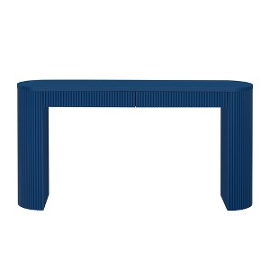 VynxariaFarmhouse Solid Pine Console Table 58.2” Spacious Top, 2 Drawers, Arched Legs, 120LBS Capacity, Adjustable Feet - 1 of 4
