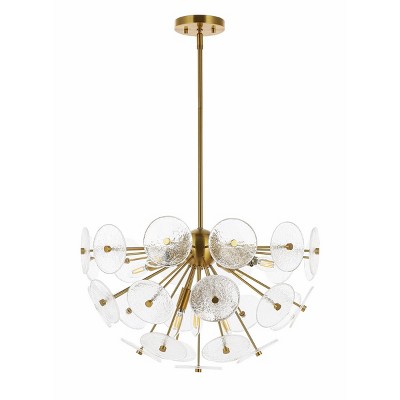 Miri 24" Brass and Glass 6-Light LED Pendant