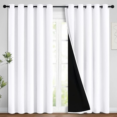 Yakamok Room Darkening Thermal Insulated Blackout Curtains for Bedroom (62Wx84L,Pure White 2 Panels)