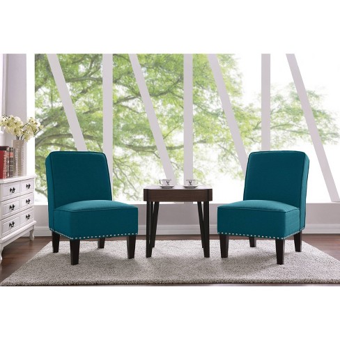 Set Of 2 Bryce Armless Chair Peacock Blue Handy Living Target