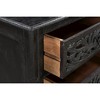 Taran Designs,Elowen 3-drawer Floral Carved Solid Wood Nightstand - 4 of 4