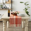 Design Imports  Braided Stripe Jacquard Fringe Table Runner, 15X108", Vintage Red - 2 of 4