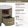 Whisen Modern Round Nightstand with Storage Drawer & Open Shelf, Curved Design for Home - 3 of 4