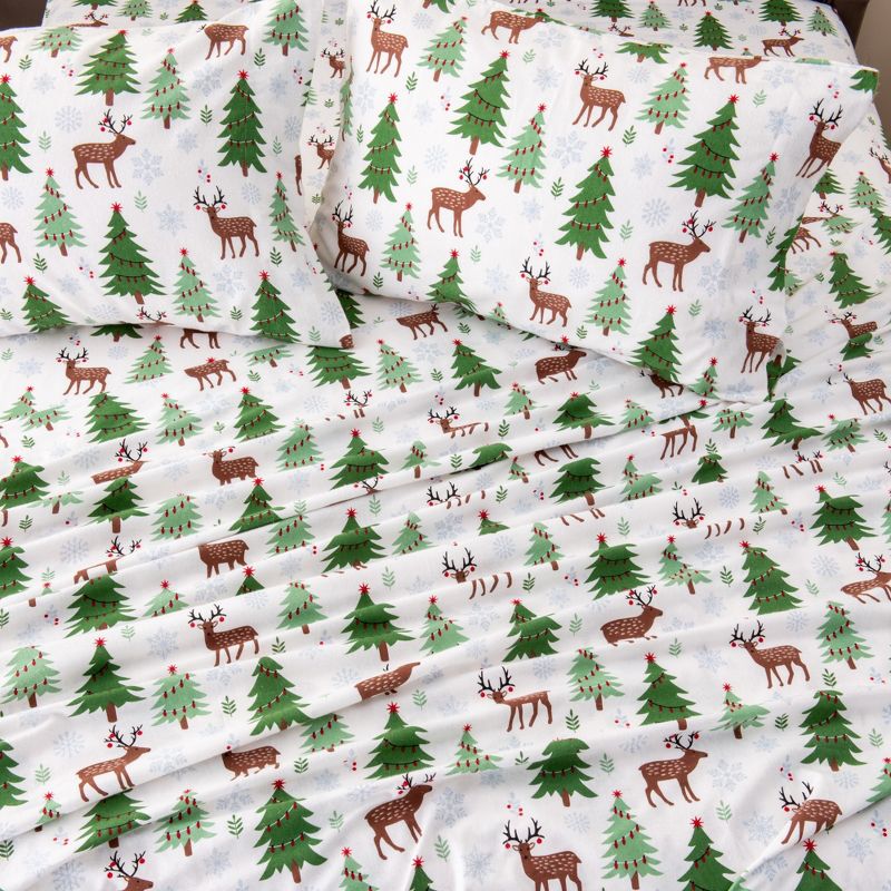 Great Bay Home Cotton Printed Flannel Sheet Set, 2 of 9