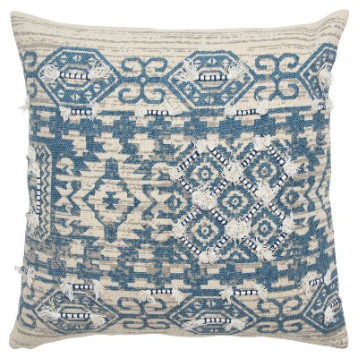 20"x20" Geometric Polyester Filled Pillow Blue - Rizzy Home