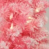 Northlight Pre-lit Flocked Artificial Christmas Garland - 9' x 12" - Pink - Clear Lights - image 2 of 3