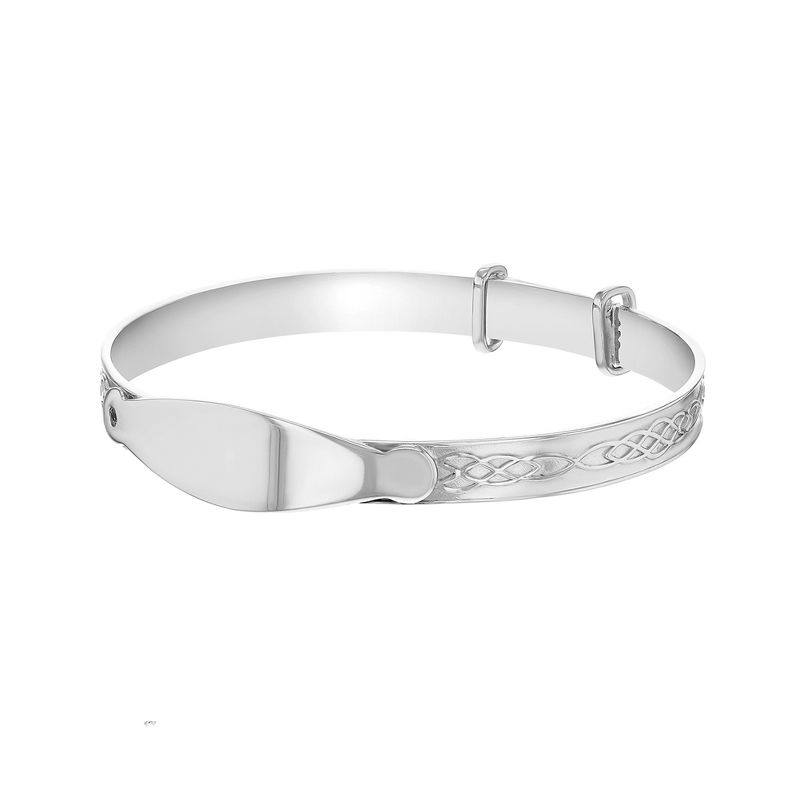 Baby Girls' Celtic ID Bangle Bracelet Sterling Silver - In Season Jewelry, 2 of 5