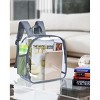 Hachikiko Small Transparent Backpack with Padded Shoulder Straps for School, Concert, Sport Events & Travel Grey - 2 of 4