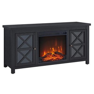 Black TV Stands with Log Fireplace Insert - Henn&Hart - 1 of 4