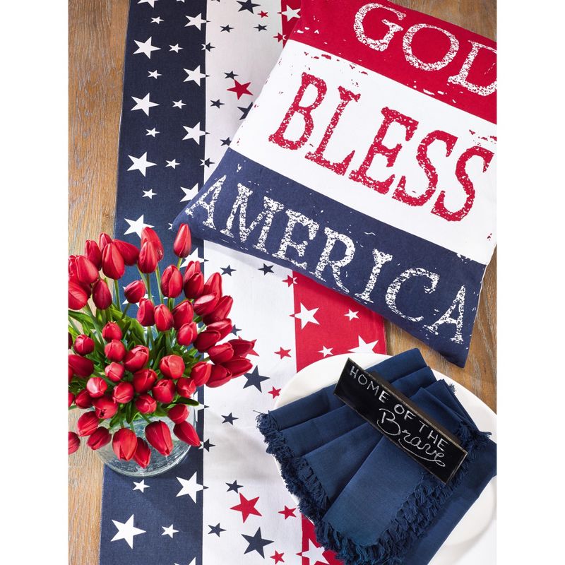 Saro Lifestyle Cotton Table Runner With Star Spangled Design, 3 of 4