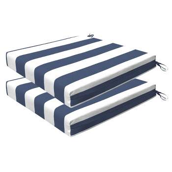 Aoodor Indoor Outdoor High Back Chair Cushions Replacement Set of 4（Dark  Blue）