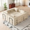 72.4" Convertible Corduroy Sofa Bed with Storage Pockets,2-Seat 4-Seat Folding Sleeper Couch for Living Room,Bedroom-Baofuwish - 3 of 4
