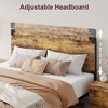 Platform Bed Frame with Wooden Headboard, Under-Bed Storage & Metal Legs – Rustic Brown, Noise-Free, No Box Spring Needed, Easy Assembly - 2 of 4