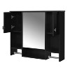 NicBex Wall Mounted Bathroom Storage Cabinet,Medicine Cabinet with Mirror,Bathroom Wall Cabinet with Towels Bar for Laundry Room,Kitchen - 2 of 4