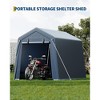 Jojoka  FT Motorcycle Shed, Durable Outdoor Motorcycle Storage Tent with Roll-Up Ventilated Zipper Door and Windows - 4 of 4