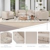 Modern 3-Piece Velvet Upholstered Sofa Set with Rubber Wood Legs, Including 3-Seater, Loveseat, and Single Chair - 3 of 4