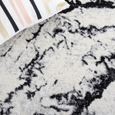 Ivory Boho-Chic Hand-Knotted Synthetic Area Rug