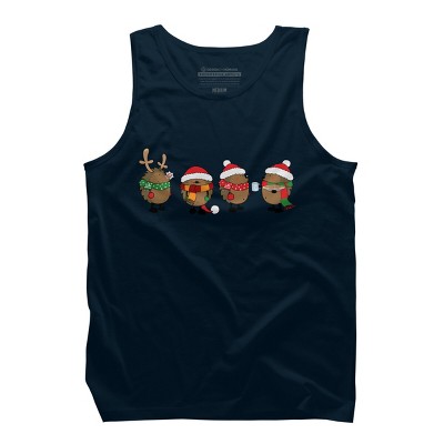 Men's Design By Humans Christmas hedgehogs By Mangulica Tank Top