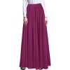 Women's Retro Chiffon Maxi Skirt - Beach Ankle Length Flowy Long Skirt Purple Red - 2 of 4