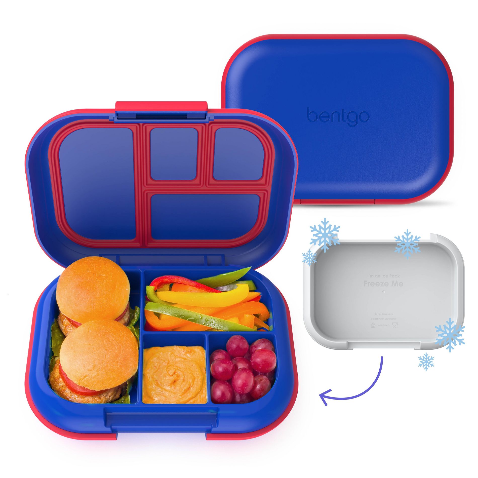 Bentgo Kids' Chill Leak-Proof Lunch Bento Box - Royally Blue: Storage Container, Ages 3-7