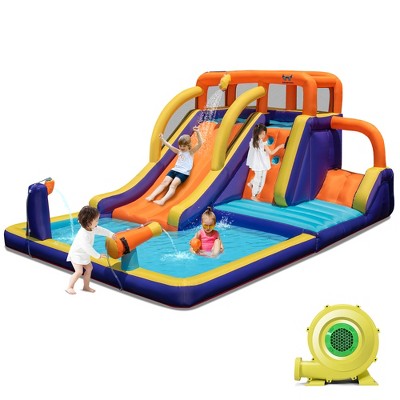 Costway Inflatable Waterslide 4-in-1 Kids Bounce Castle W/ Splash Pool ...