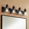 Possini Euro Design Cindy Rustic Vintage Wall Light Bronze Hardwire 33" 4-Light Fixture Clear Glass Shade for Bedroom Bathroom Vanity Living Room - 2 of 4