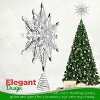 4E's Novelty 12" Silver Glitter Snowflake Tree Topper- Luxurious Metal Christmas Star Ornament with Crystal Accents, Holiday Snowflake Tree Decoration - 2 of 4