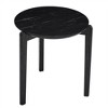 24 Inch Round Coffee Table, Modern And Stylish Small Coffee Table, Imitation Marble Tabletop With Wood Legs - 2 of 3