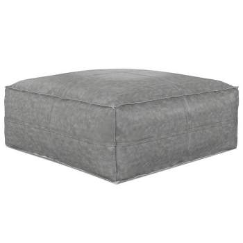 Wendal Large Square Coffee Table Pouf Distressed Gray - WyndenHall
