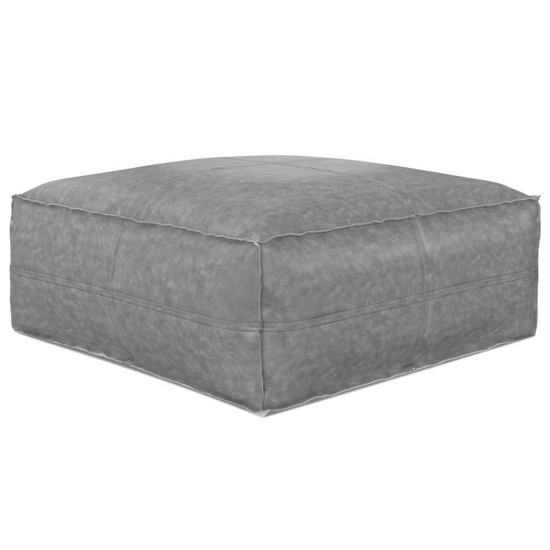 Wendal Large Square Coffee Table Pouf Distressed Gray - WyndenHall, 1 of 7