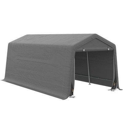 Outsunny 10' x 20' Carport, Portable Garage & Patio Canopy Tent, Adjustable  Height, Anti-UV Cover for Car, Truck, Boat, Catering, Wedding, Gray