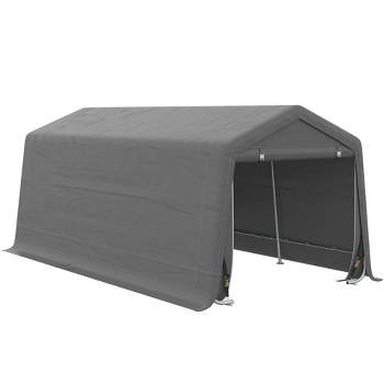 Outsunny 10' x 20' Portable Garage, Heavy Duty Carport, Storage Tent Shelter w/ Anti-UV Sidewalls and Double Zipper Doors
