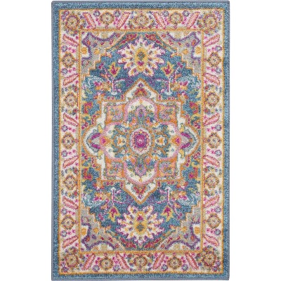 Nourison Passion Colorful Center Medallion Area Rug Light Grey/pink 1 ...