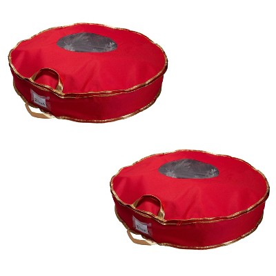 36in Wreath Bag with Window Red - Simplify