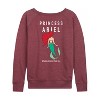 Women's - Disney Princess - Princess Ariel Lightweight French Terry Wide Neck Long Sleeve Shirt - 2 of 4