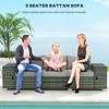 3 Seater Wicker Outdoor Couch Patio Sofa with Storage, Thickened Cushions and Wide Armrests for Porch Yard - 4 of 4