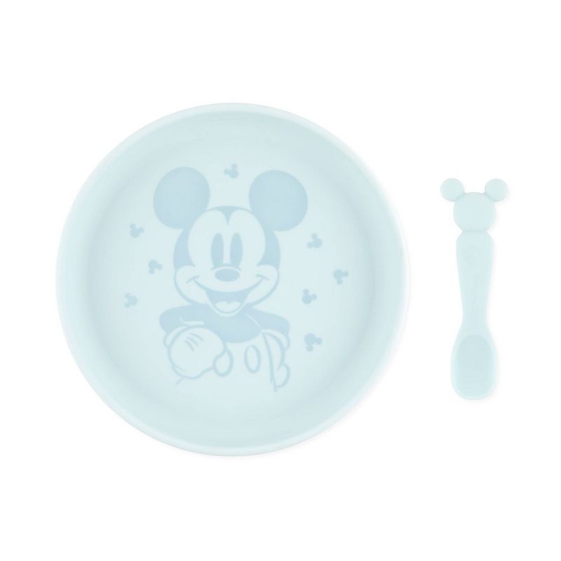 Disney Bumkins 2pc Disney Mickey Mouse Dinnerware Set - Light Blue, 1 of 6
