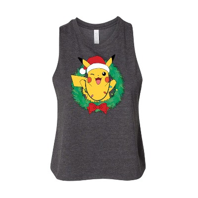 Women's - Pokémon - Pikachu Lights Wreath Graphic Racerback Tank