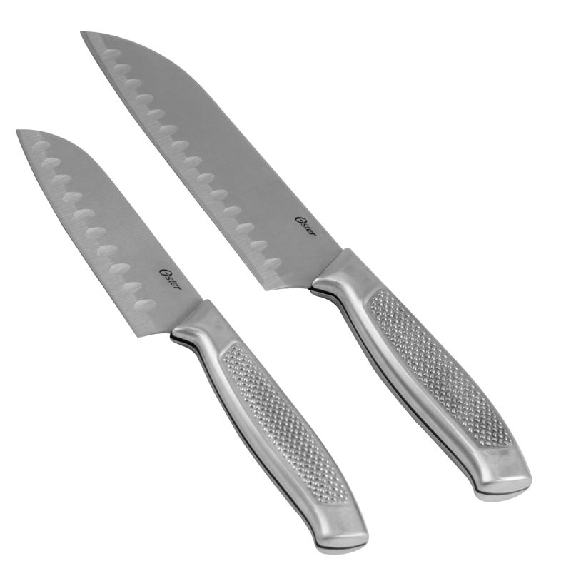 Oster Edgefield 2 Piece Stainless Steel Santoku Knife Set, 1 of 5