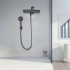 Cobbe 12'' High Pressure Rain Shower Head with Extension Arm, Dual Shower Heads with 8 Modes Handheld Spray Combo, Black - 4 of 4