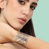 SOHI Women's Gold Floral Filigree Cuff Bracelet - 3 of 3