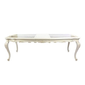 Chantelle 96" Dining Tables Marble Top and Pearl White - Acme Furniture - 1 of 4