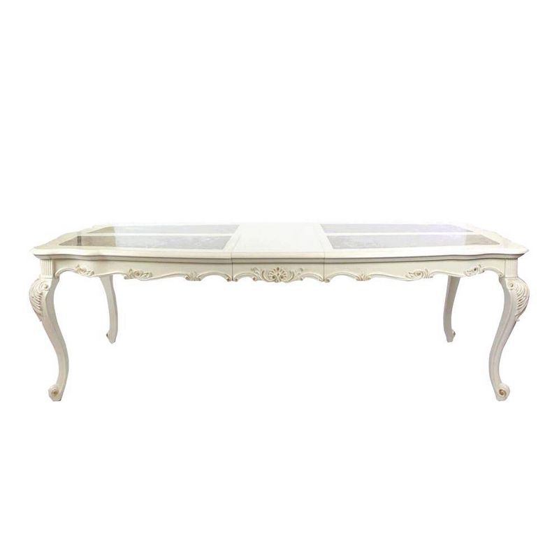 Chantelle 96&#34; Dining Tables Marble Top and Pearl White - Acme Furniture, 6 of 7
