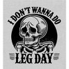 "I Don't Wanna Do Leg Day" Sad Skeleton Adult Long Sleeve Hoodie - 2 of 2