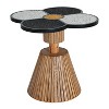 Four-Leaf Clover Side Table, Wood-Grain Nighstand Small End Table Accent Table Corner Table Drink Table - ModernLuxe - 4 of 4