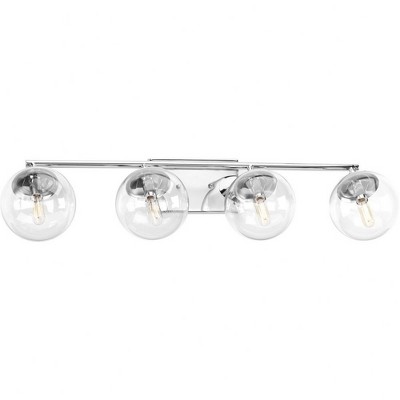 Progress Lighting Mod 4-Light Wall Light in Polished Chrome with Clear Glass Shades