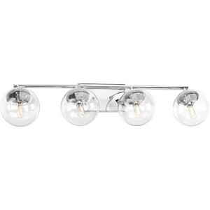 Progress Lighting Mod 4-Light Wall Light in Polished Chrome with Clear Glass Shades - 1 of 2