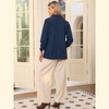 INSPIRE CHIC Women Ruched Sleeve One Button Lapel Pockets Suit Jackets Work Business Casual Blazer - 3 of 4
