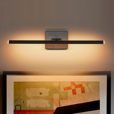 Rennnsan Emlith 23" W Hardwired Liner Aluminum Modern Industrial LED Dimmable Wall Sconce Vanity Light in Black