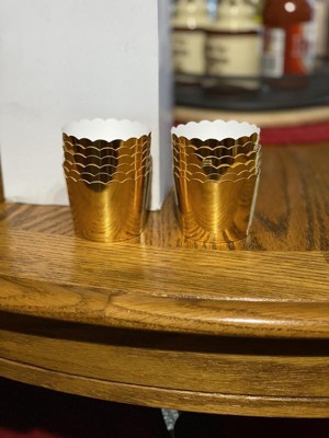 Gold Foil Cupcake Liners, Muffin Baking Cups (1.96 x 1.8 In, 60 Pack)